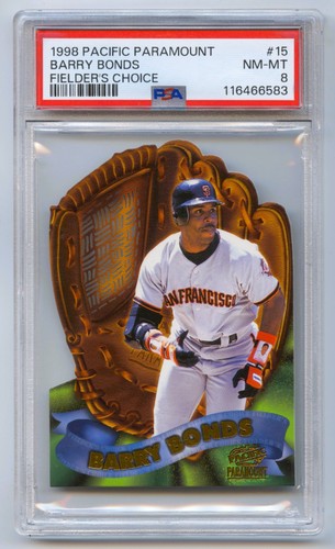 BARRY BONDS 1998 PACIFIC PARAMOUNT FIELDER'S CHOICE INSERT #15 PSA 8 TOUGH GRADE
