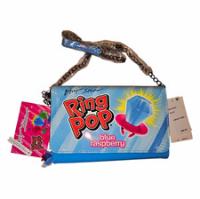Betsey Johnson Ring Pop Blue Raspberry Blue/Pink Chain Wallet w/ Card Slots