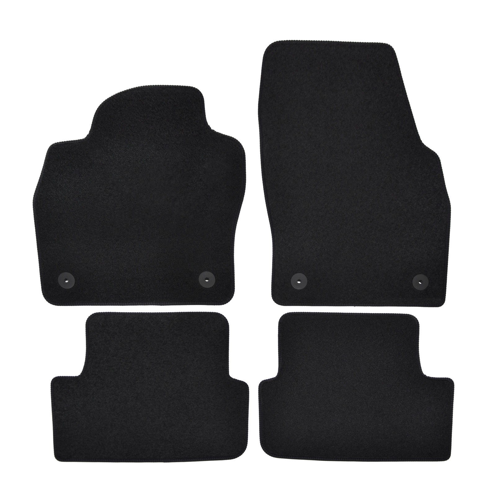 Tapis de sol velours pour Polo AW après 2017 : confort noir élégant 4 pièces