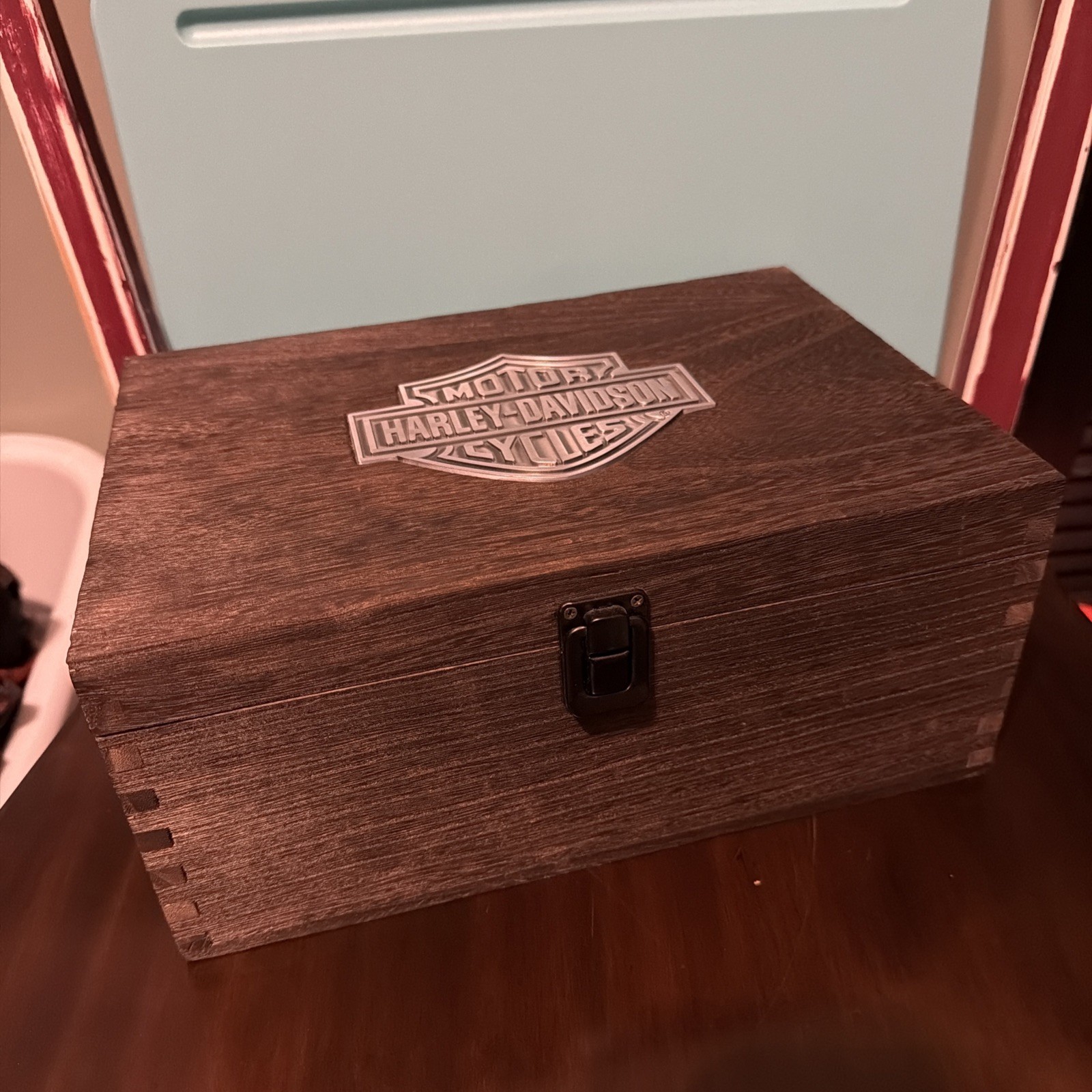 HARLEY DAVIDSON BAR & Shield Premium Whiskey Glass Wooden Box Gift Set