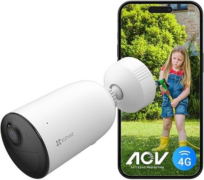 EZVIZ 4G LTE Akku Überwachungskamera, 2K kabellose Außenkamera mit AOV-Modus