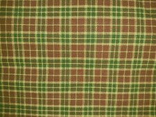 SALE Burgundy Green Plaid Fabric -quilting, pillow, curtains - 1 yd - 2.00/yd