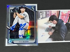 Ryan Sloan Mariners Auto Signed 2024 1st Bowman Chrome Refractor My 1st Bowman .