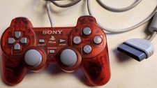 Sony PlayStation 1 PS1 PSOne Clear Red DualShock Analog Controller SCPH-110 VTG