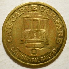 San Francisco Municipal Railway (California) transit token - CA760R
