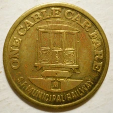 San Francisco Municipal Railway (California) transit token - CA760R