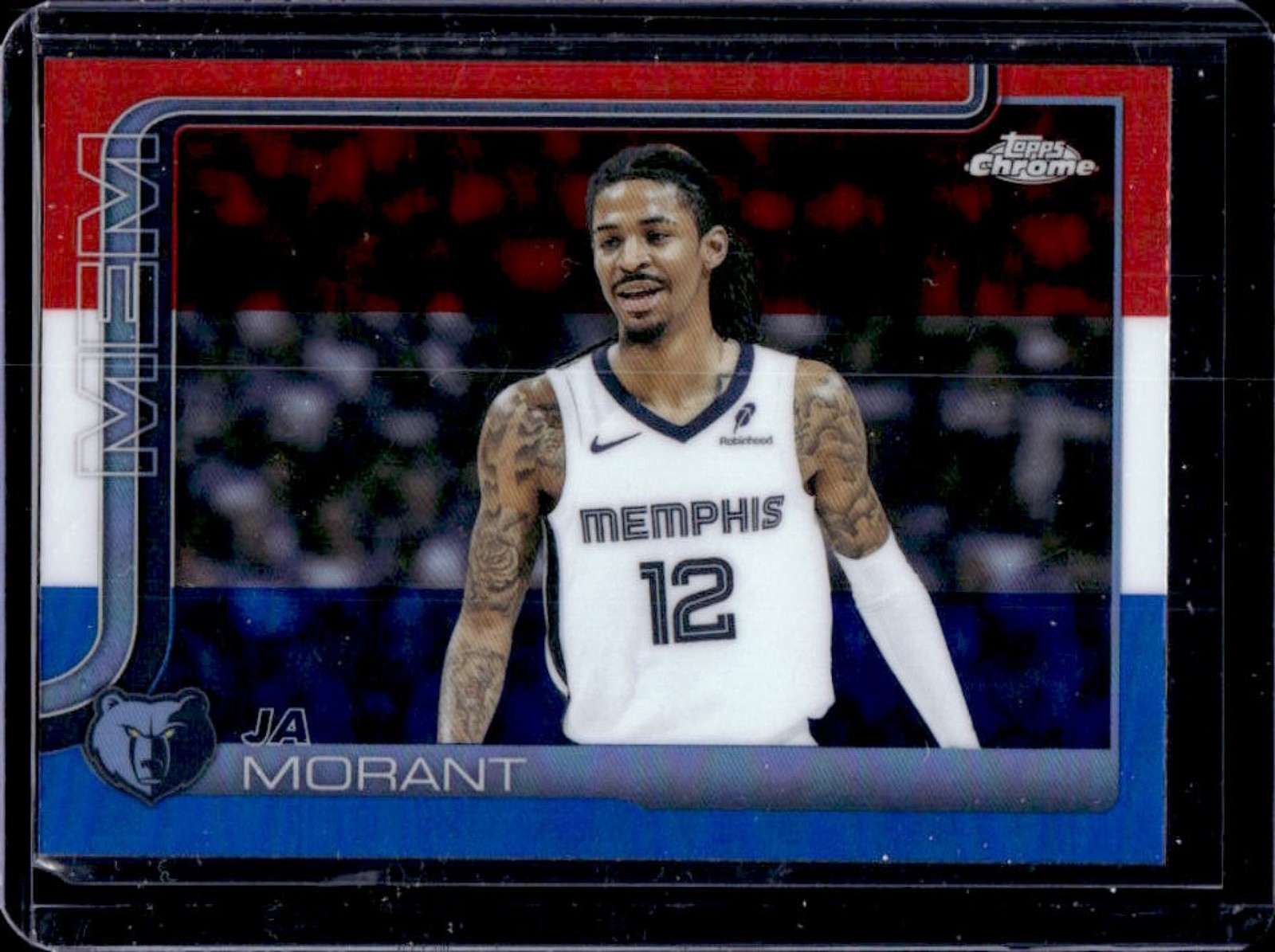 Ja Morant 2025 Topps Chrome #158 Red White & Blue Refractor Price 