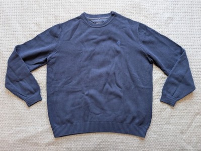 MCNEAL Sweater Mens XL Navy 100% Cotton Crewneck Pullover Logo Raglan Knit ERIC