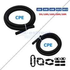 AN4/AN6/AN8/AN10/AN12 CPE Fuel Hose Oil Gas Line Nylon Braided 5-10-16-20-30FT