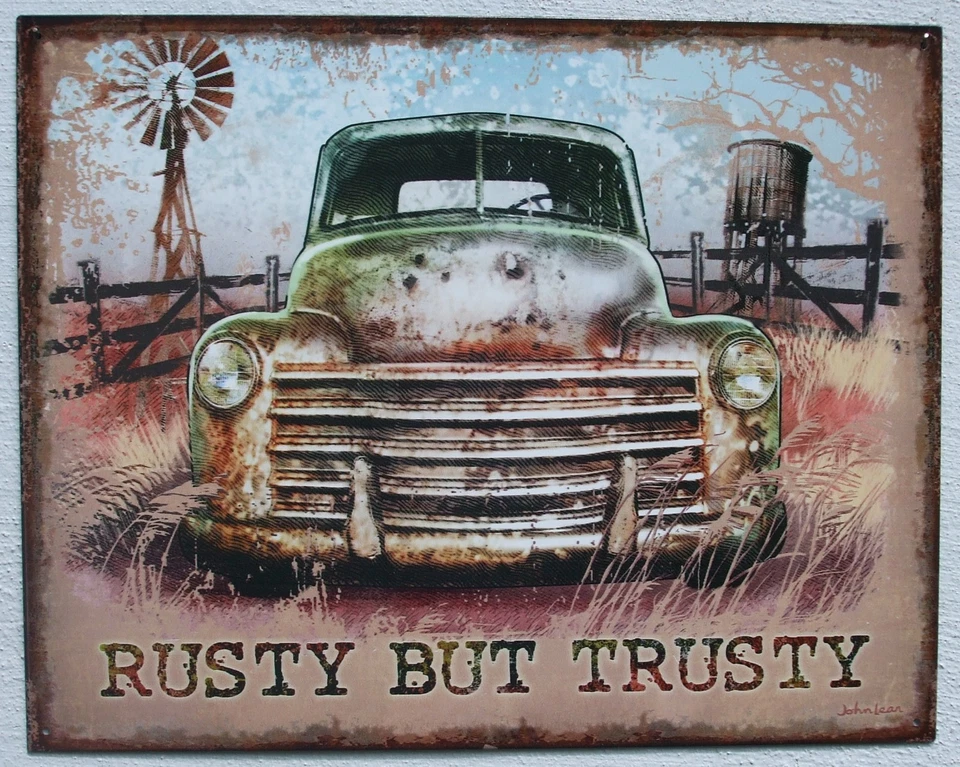 Chevy Rusty Vintage PickUp Truck USA Chevrolet Oldtimer Metall Deko Schild - Bild 1 von 1