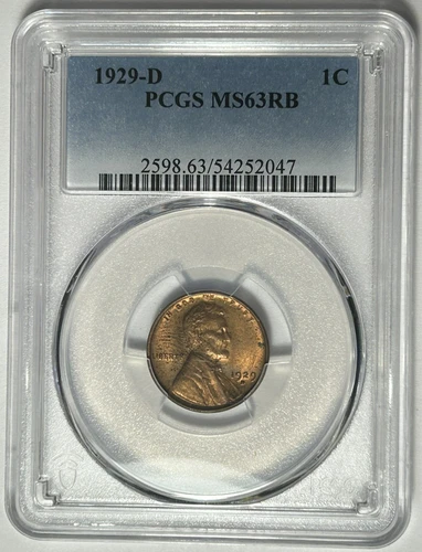 1929 D LINCOLN CENT PCGS MS 63 RB