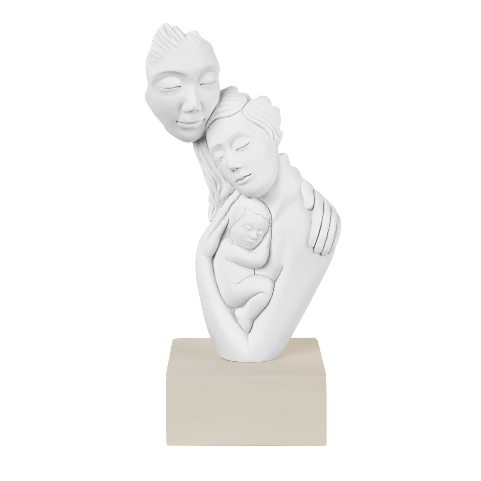 BONGELLI PREZIOSI Scultura da Tavolo Moderna in Marmorino Famiglia Nocciola 20cm