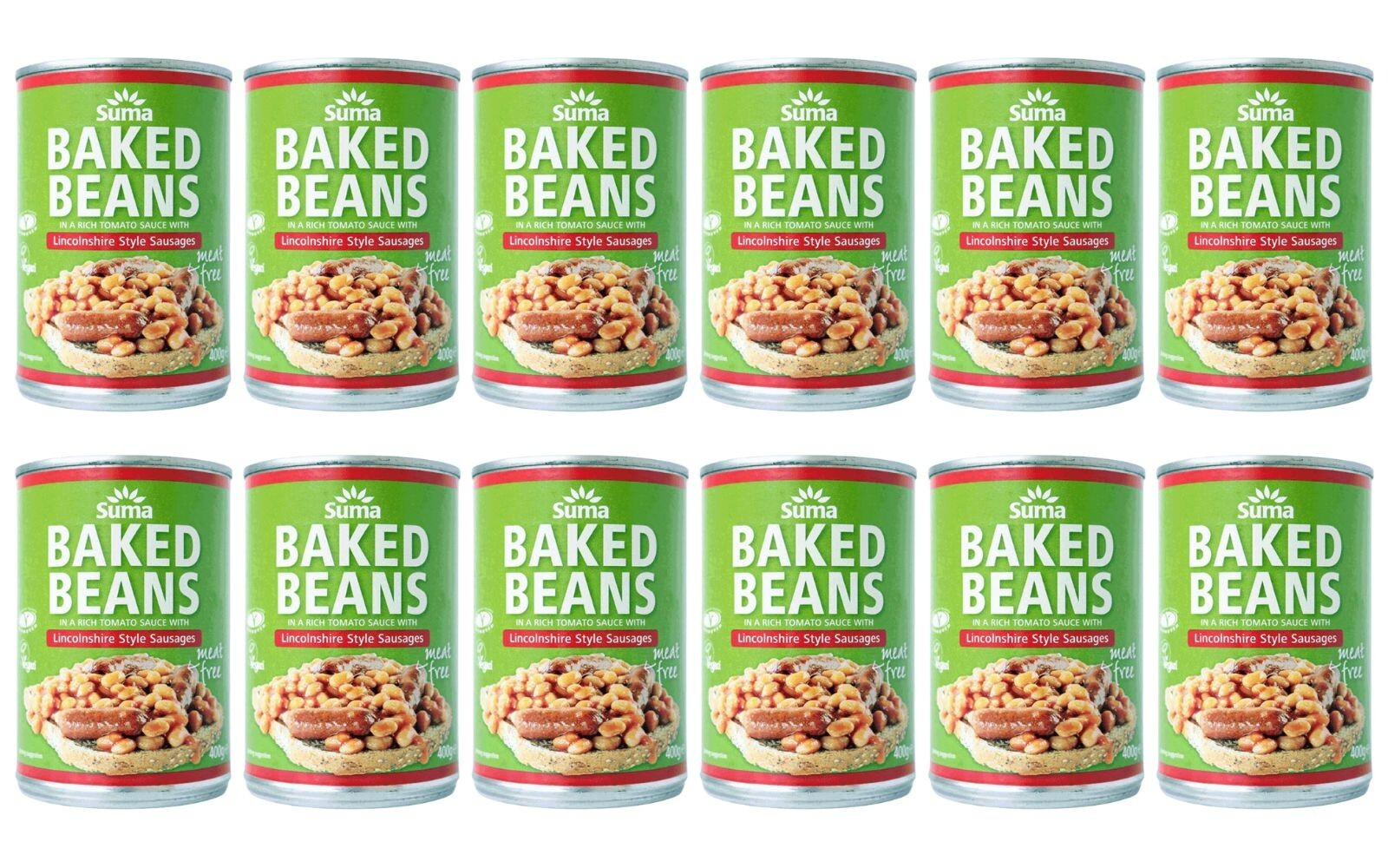 Suma Baked Beans & Vegan Sausages 400g x 12 eBay