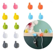 24‑Pack Thumbs Up Wall Hooks – Punch‑Free Self‑Adhesive Silicone Storage Hangers