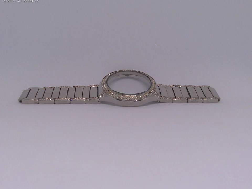 Auténticas piezas de reloj usadas fósiles correa caja cristal acento acero inoxidable 37 mm Foto 2 de 4