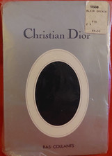 Vintage Pantyhose Christian Dior Size 2 Black Orchid BLACH 1