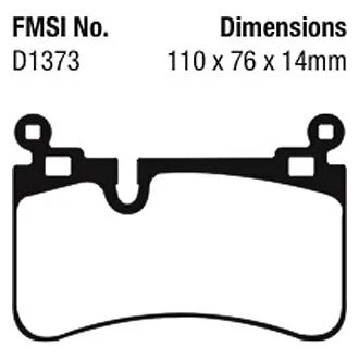 Задние тормозные колодки EBC DP41839R Yellowstuff для Mercedes-Benz SL65 AMG 2008-2012 годов выпуска - Изображение 3 из 4