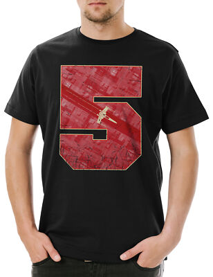 Red Five 5 I Herren T-Shirt Force Luke Star Alliance Sci-Fi Pilot Wars Rebellen