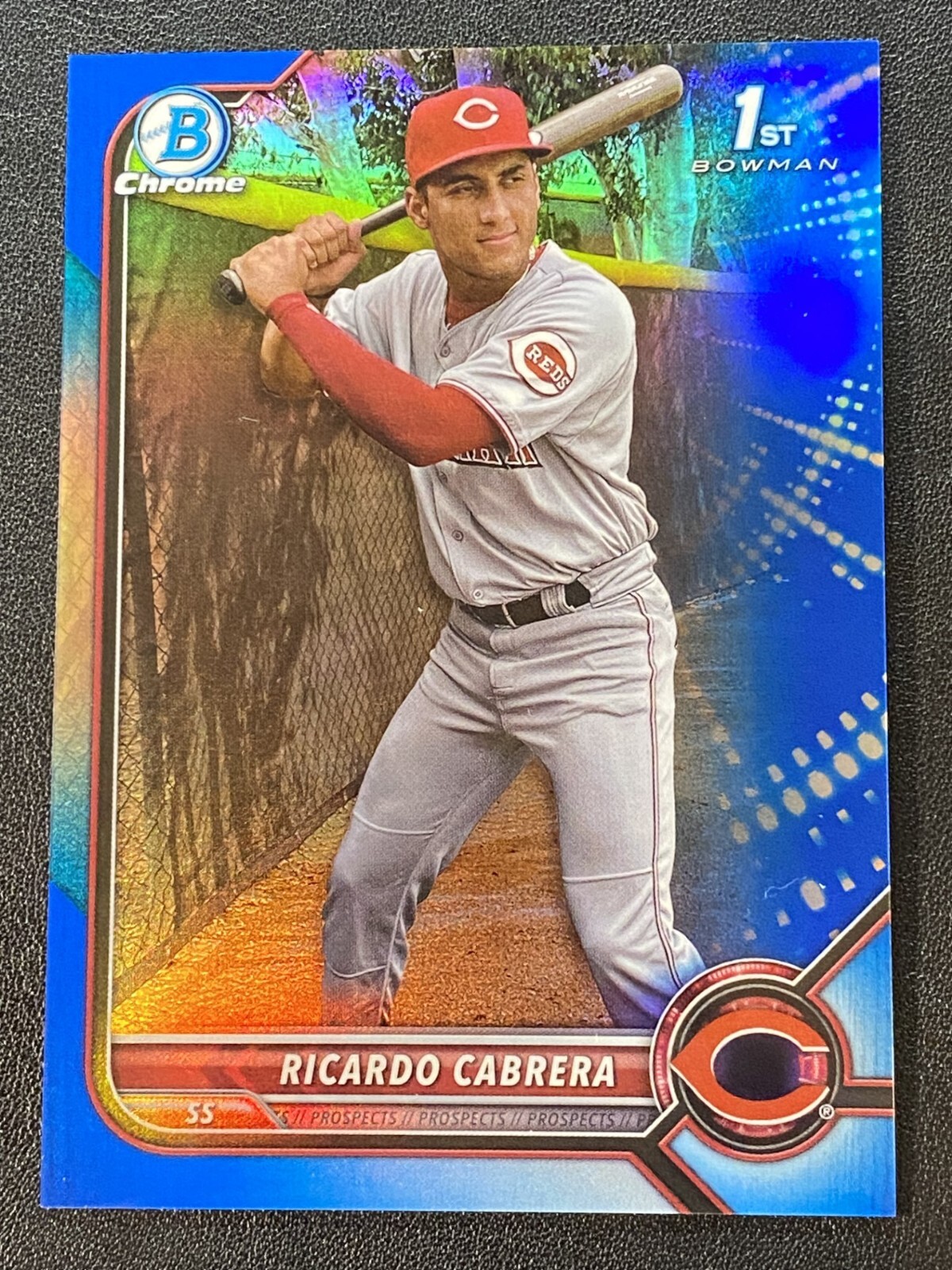 2022 Bowman Chrome RICARDO CABRERA 1st TRUE BLUE REFRACTOR #BCP-158 Reds SP /150