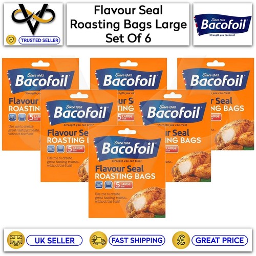 6 x Bacofoil Flavour Seal Roasting Bags Large 1 Pack Of 5 Bags Non