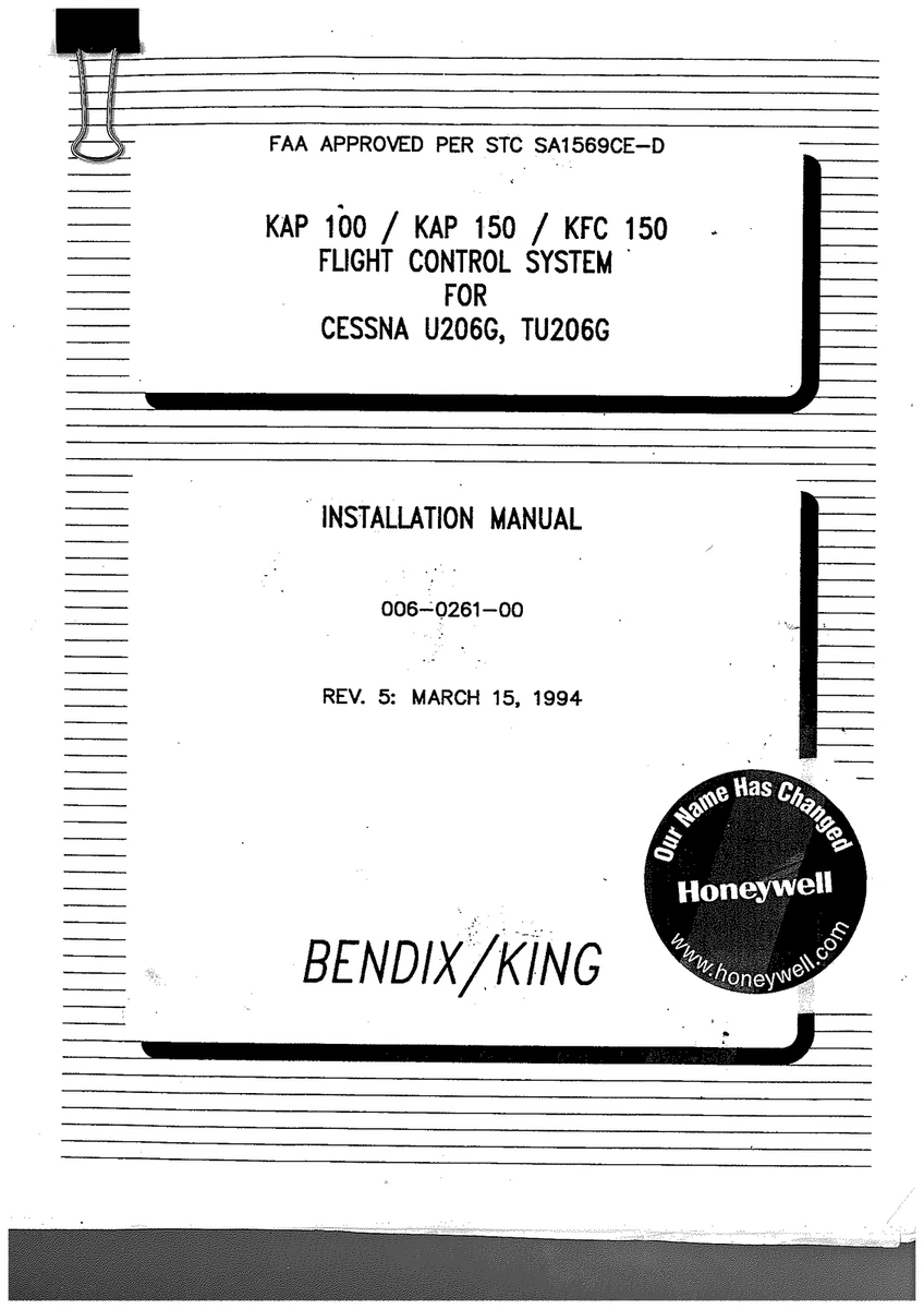 INSTALLATION AND MAINTENANCE MANUAL Flight Control C208B, 51 OFF