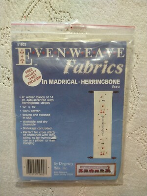 Evenweave Fabrics Cross Stitch Madrigal-Herringbone 14 Count Ecru 12x16''  51602