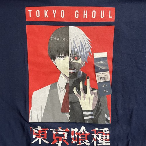 T-Shirt Funimation Tokyo Ghoul Ken Kaneki Anime Grafik blau - Größe 3xl 54-56