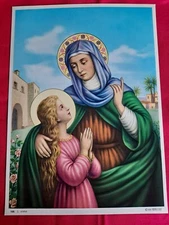 St Anna Anne Mary's Mother Italy Lithograph Print Never Used 7 1/4" x 10 6/16"