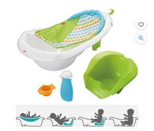 Fisher-Price 4-in-1 Sling  n Seat Tub Baby to Toddler Bath with 2 Toys, Green