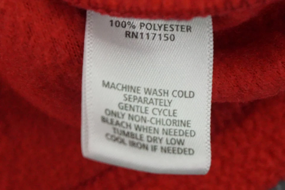 Quacker Factory Jacket Womens Red Medium Rhinestone Full Zip Fleece Hood Pockets - Image 4 of 4