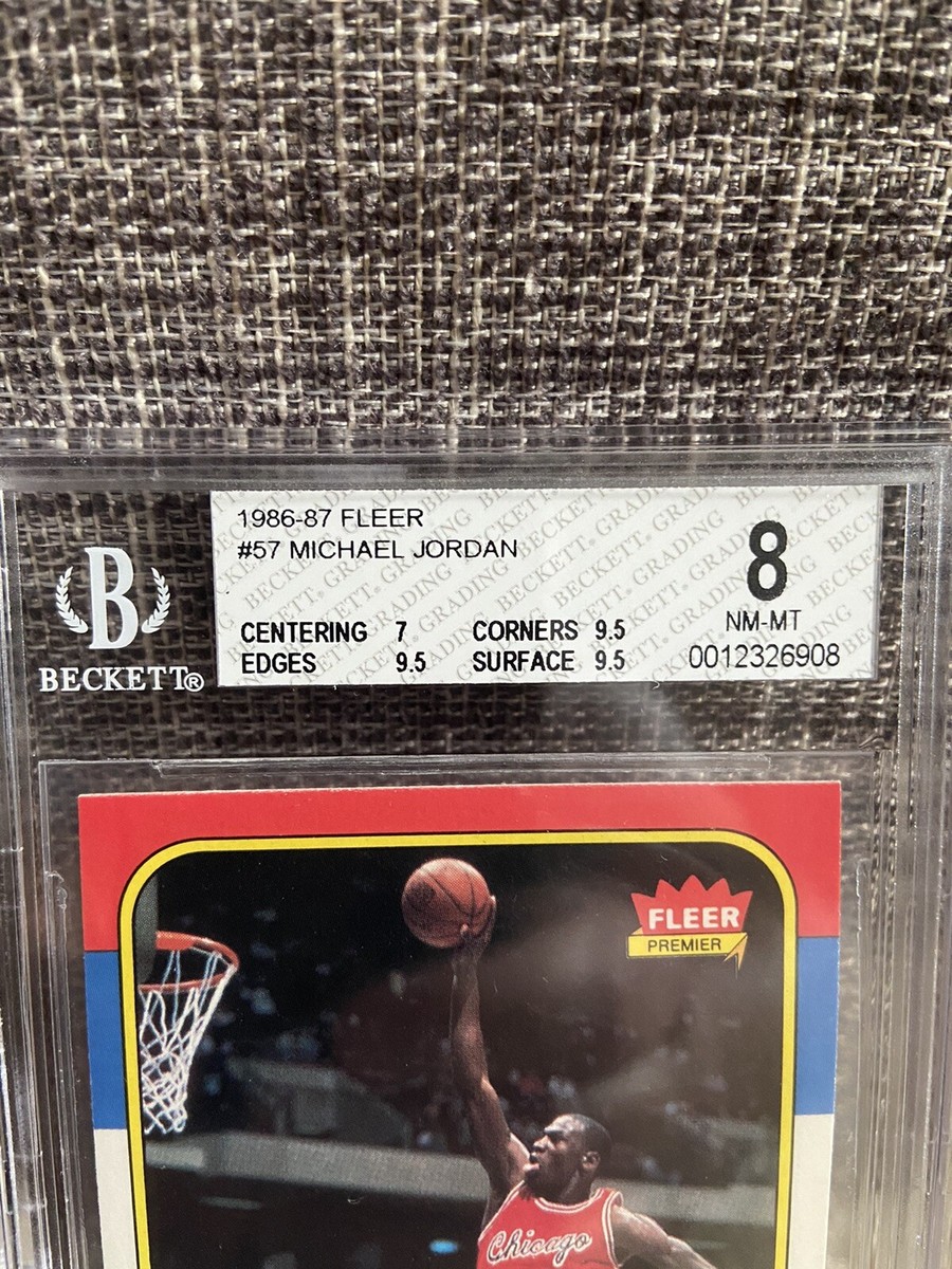 1986-87 Fleer #57 Michael Jordan Rookie Card RC BGS 8 (Subs all