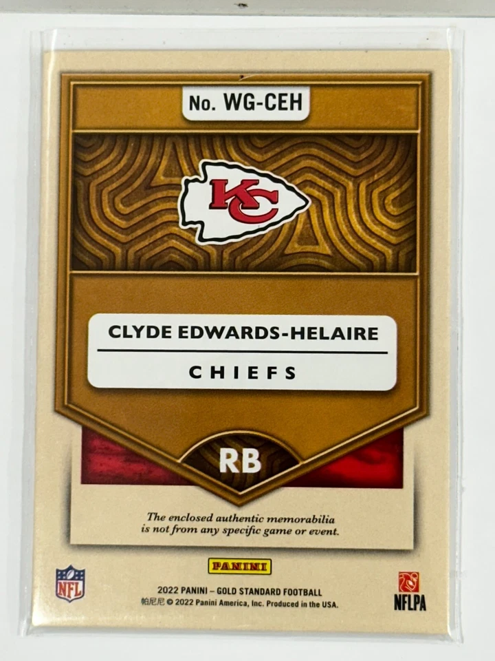 2022 Panini Gold Standard Clyde Edwards-Helaire White Gold /299 - Image 2 of 2
