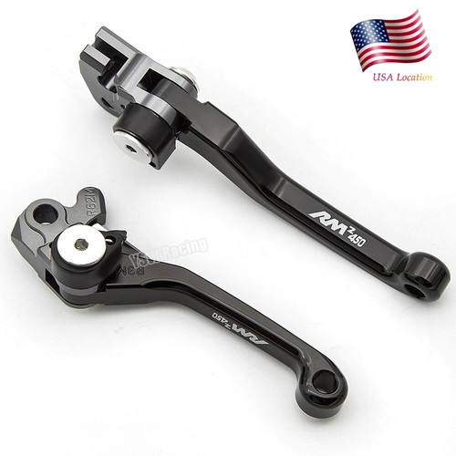 Para Suzuki RMZ450 2005 2006-2010 CNC moto de cross freno embrague palancas mango logotipo - Imagen 2 de 11