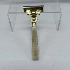 VTG Eversharp Shick Gold Tone Bakelite Handle 3.5"  Injector Blade Safety Razor