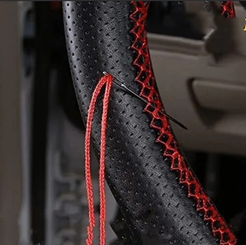 Coprivolante Auto In Microfibra - Universale 37-38cm, Nero, Antiscivolo E Traspirante - Foto 5