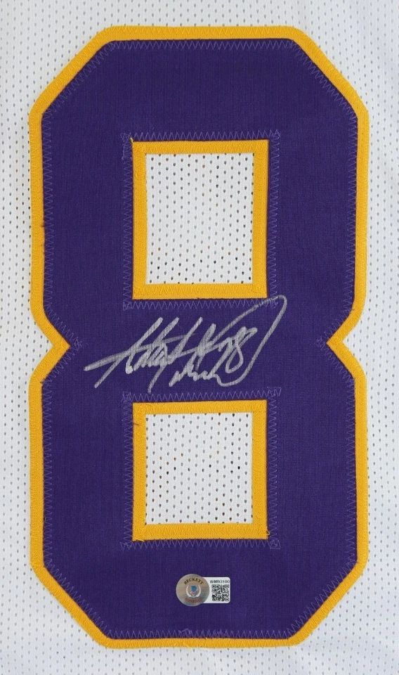 Camiseta deportiva autografiada firmada por Adrian Peterson (autenticación Beckett) MN Vikings Foto 2 de 2