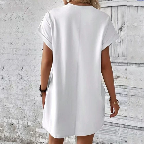 Womens Sundress Short Sleeves Casual Ladies T-shirts Dress Loose Summer Dresses - Bild 12 von 31