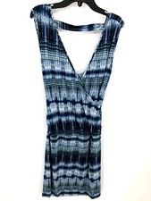 Tart Dress Womens Medium Blue Tie Dye Sleeveless Boho Mini Casual Stretch Knit