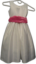 Formal White Dress Size 4 Flower Girl Bridal Party Wedding Sleeveless Sash