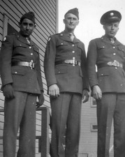 ORIGINAL VINTAGE PHOTO: Military Men Uniform Candid Portrait 40's 40s WW2 WWII