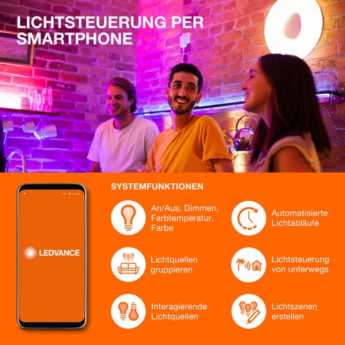 LEDVANCE Smarte LED-Lampe mit WiFi Technologie in Gold Glas, Sockel E27, - Bild 6 von 6