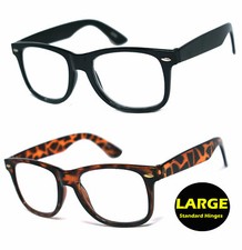 Large Square Frame Fully Magnified Clear Lens Reading Glasses Standard Hinges