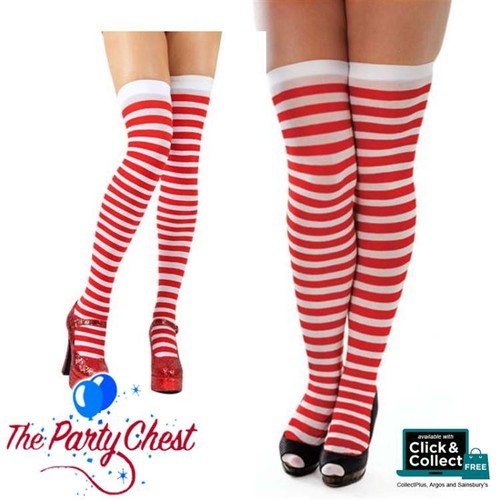 CHRISTMAS CANDY STRIPED STOCKINGS 