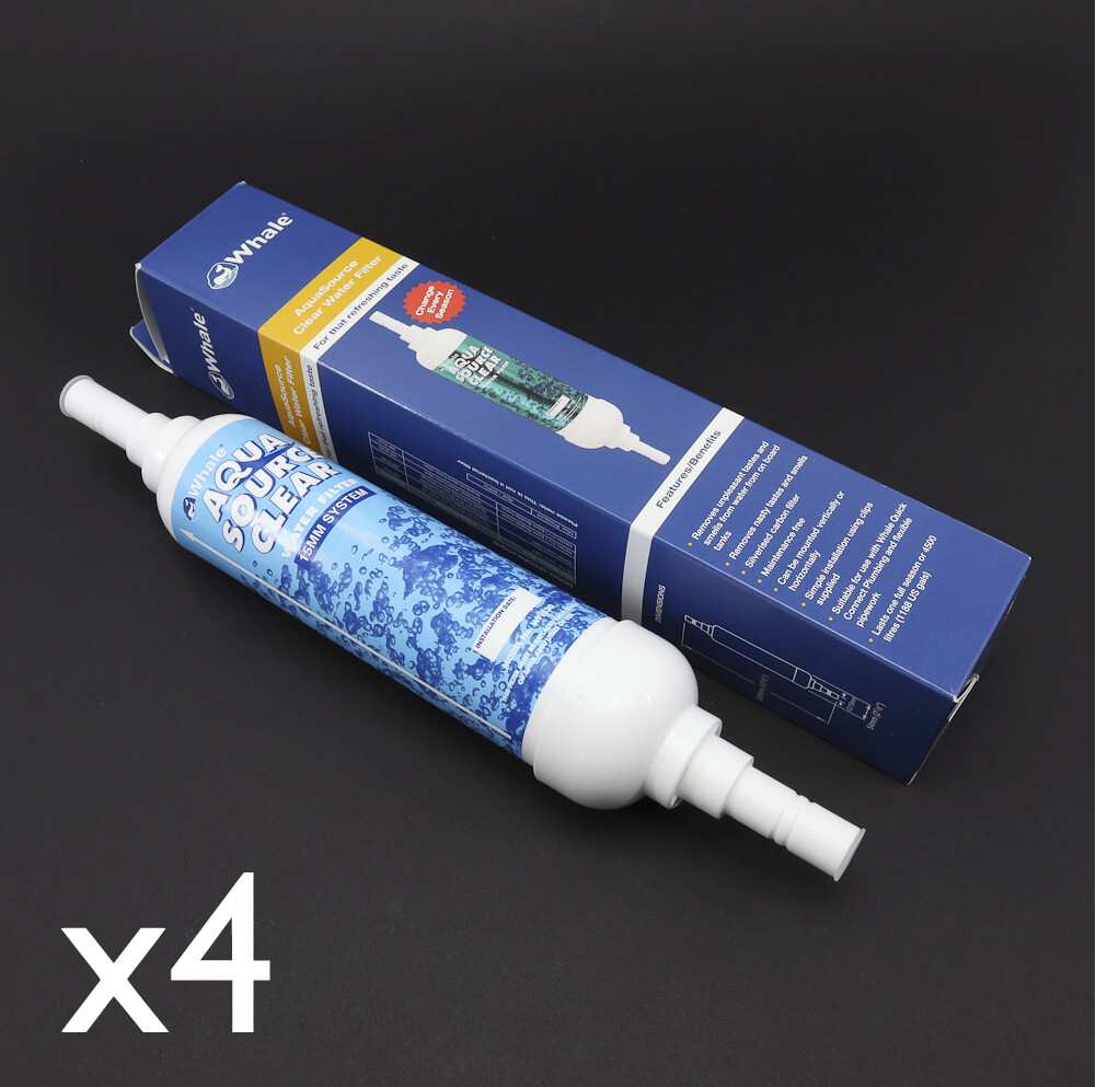 Whale Inline AquaSource 15mm Carbon Water Filter Motorhome Boat Caravan x4 WH4.3