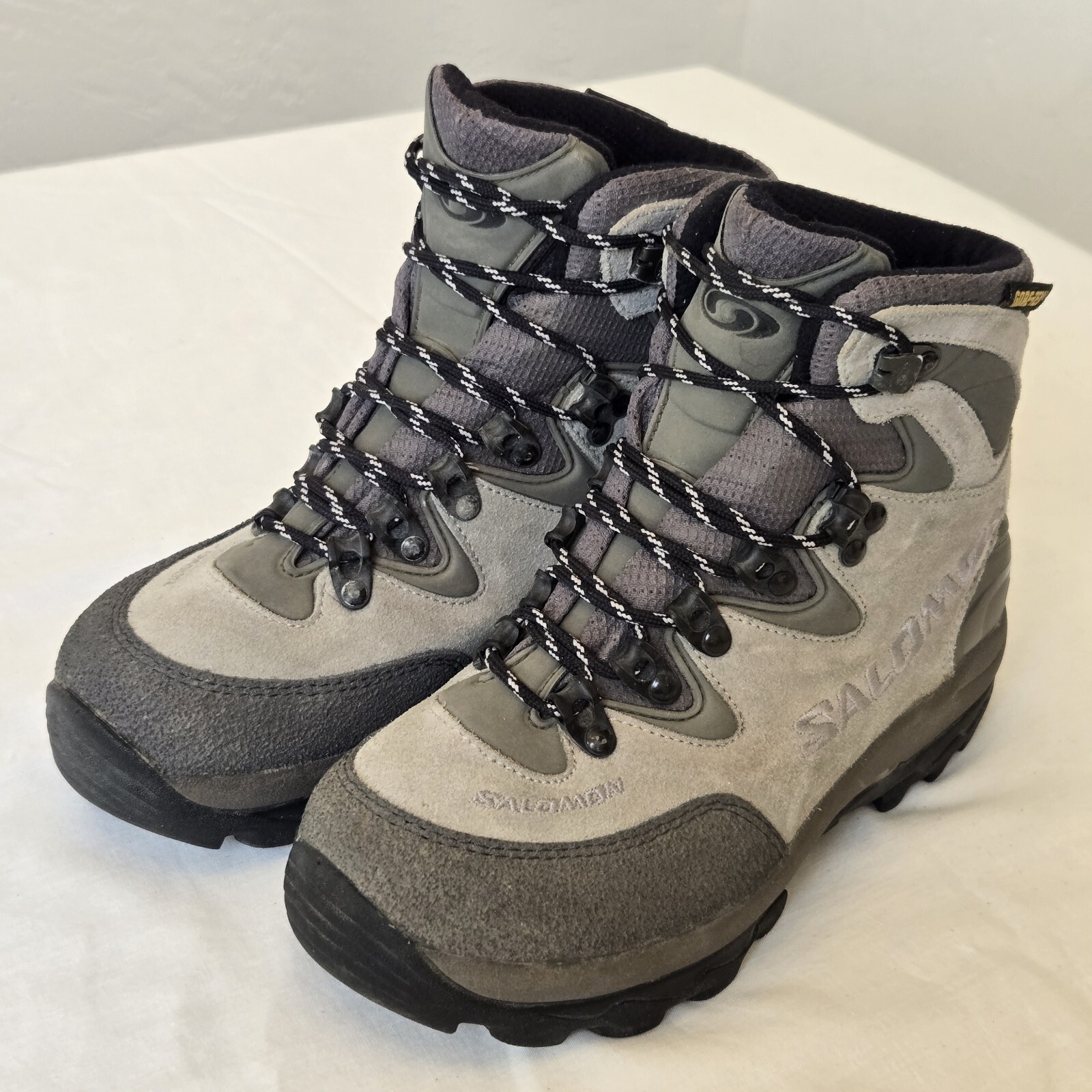 SALOMON Stivali tecnici da trekking donna grigio scamosciato GoreTex taglia 6 5 suola Contagrip