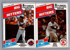 1988 Drake's Big Hitters Uncut Panel #4 Wade Boggs HOF & #3 Darryl Strawberry