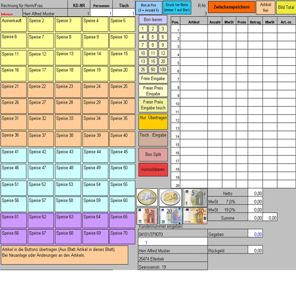 Profi-Festkasse, Feuerwehrfest-Kasse - MS Excel - Einzelbonausdruck - Bild 1 von 1