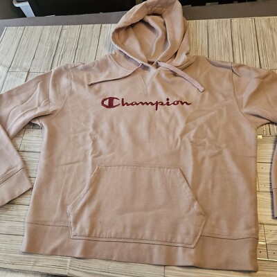 Champion Hoodie Womens Large L Pink Hooded Sweatshirt Pockets