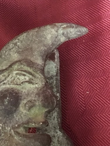 Crescent Moon Antique Door Knocker Metal Decorative Arts Hardware Great Patina - Picture 12 of 12