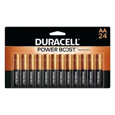 24 Pack Duracell Coppertop Power Boost Double A Batteries For Household Devices